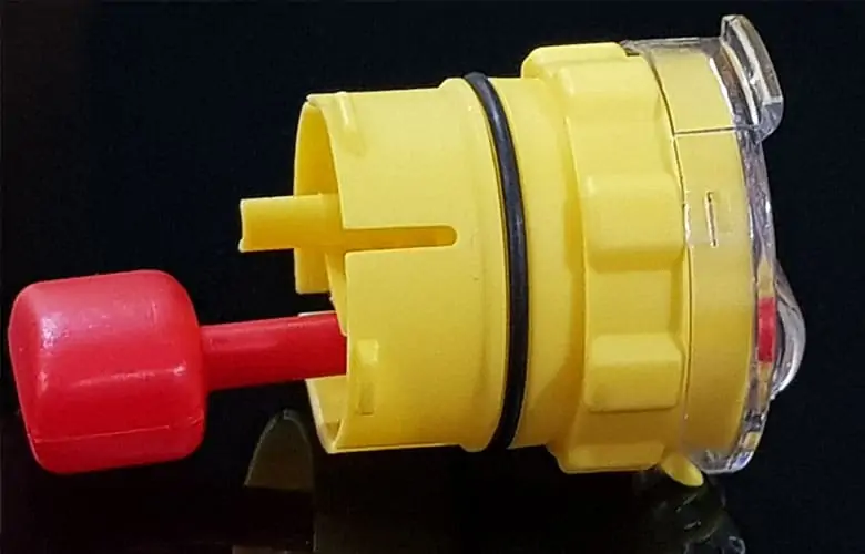 Japanese design with float level-indicator for convenient visual indication of acid level